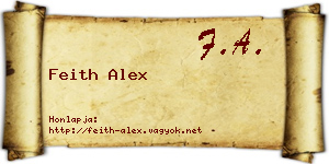 Feith Alex névjegykártya